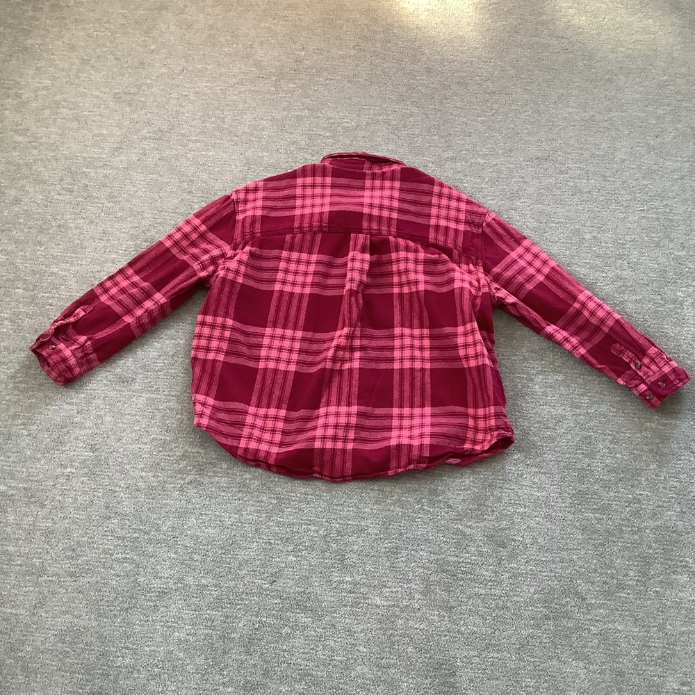 Timberland Red and Pink Plaid Buttondown Flannel Shirt Sz. XL - Picture 7 of 8